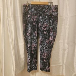 LIVI Activewear Leggings lane bryant Abstract Print High Waist Cropped 14/16